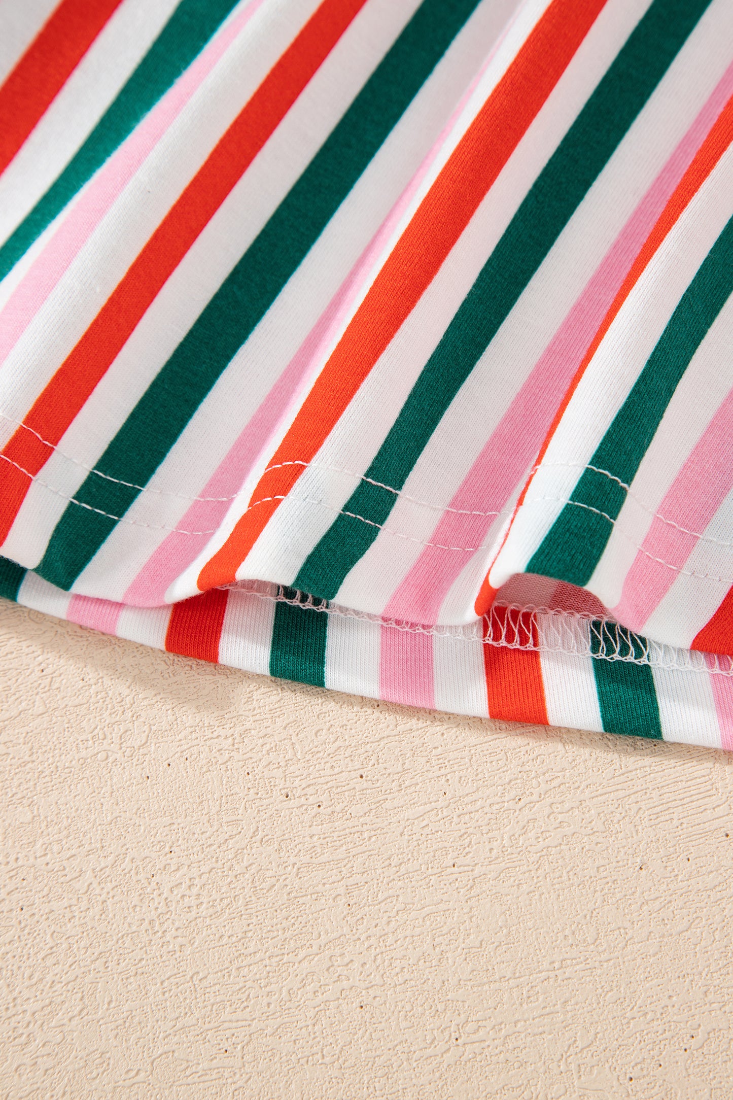 Pink Stripe Christmas Long Sleeve Shirt Style Lounge Dress