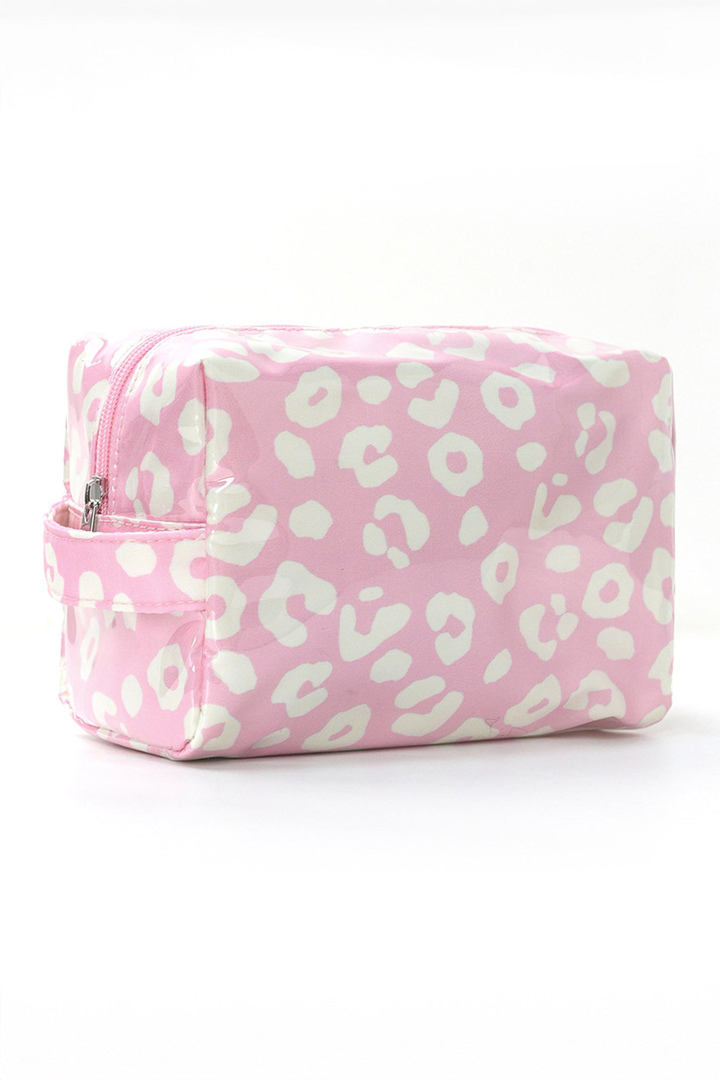 Blackish Green Leopard Print PVC Travel Makeup Organizer Cosmetic Bag