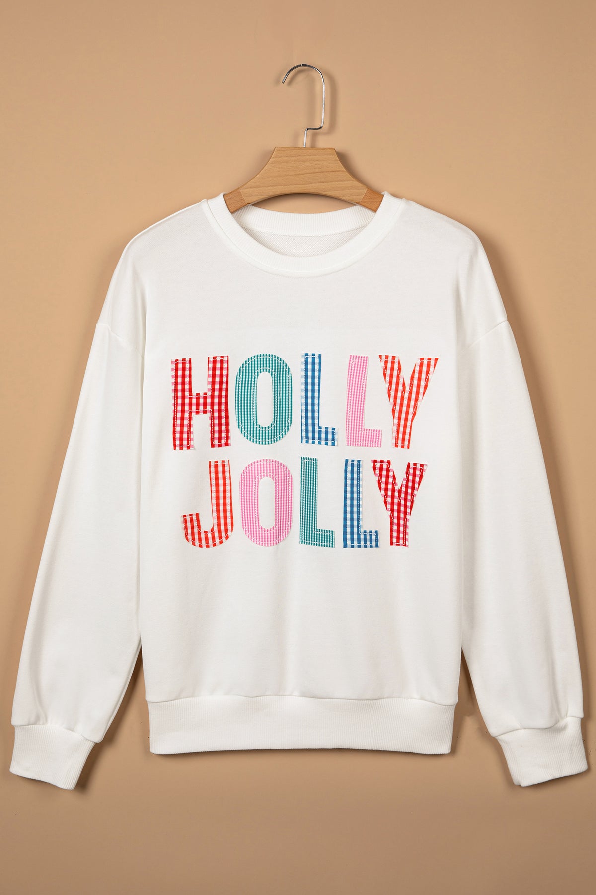 White Christmas Slogan Round Neck Long Sleeve Sweatshirt
