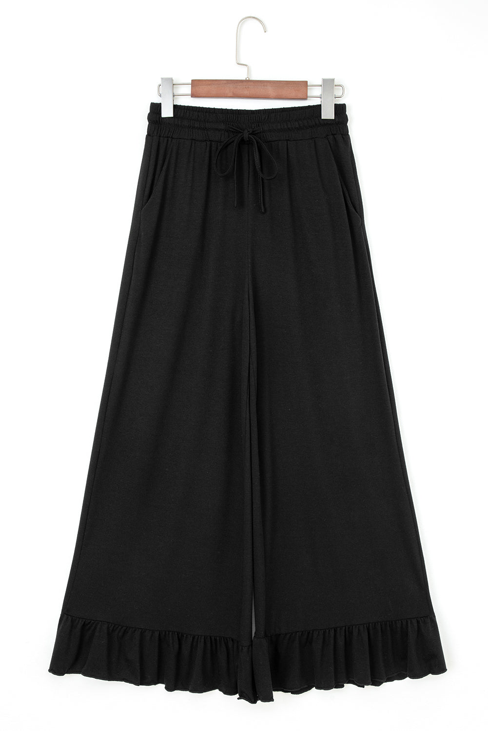 DUNE Ruffled Wide Leg Pull On High Waist Pants with Pockets