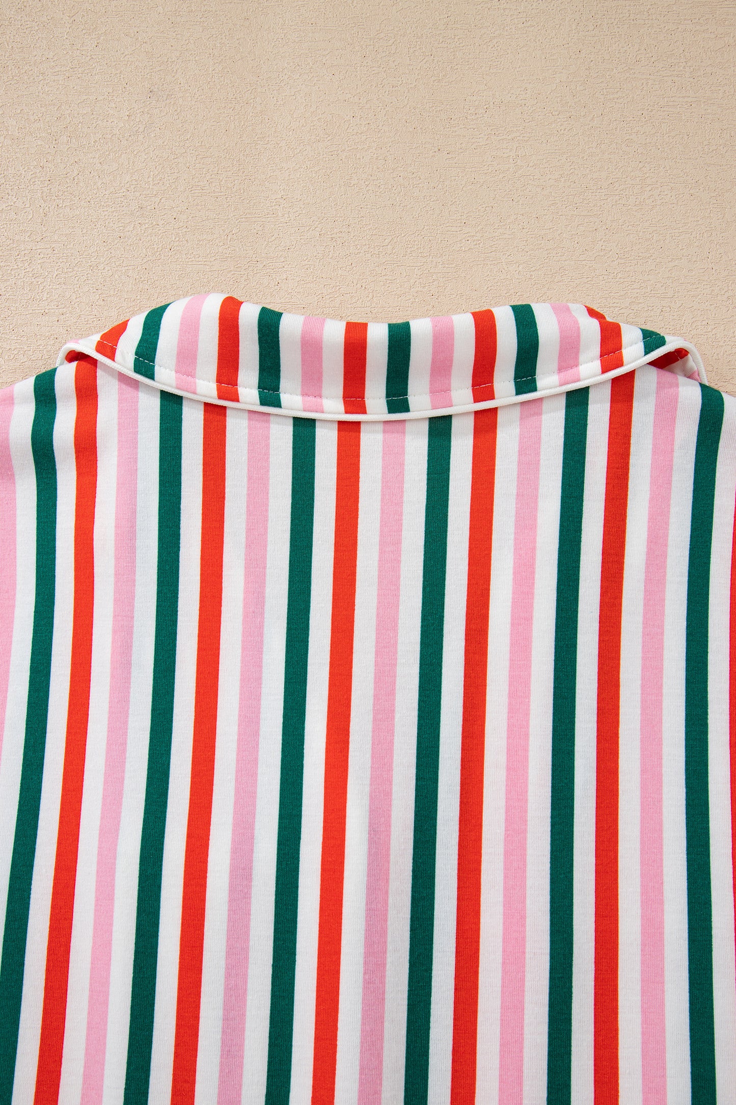 Pink Stripe Christmas Long Sleeve Shirt Style Lounge Dress