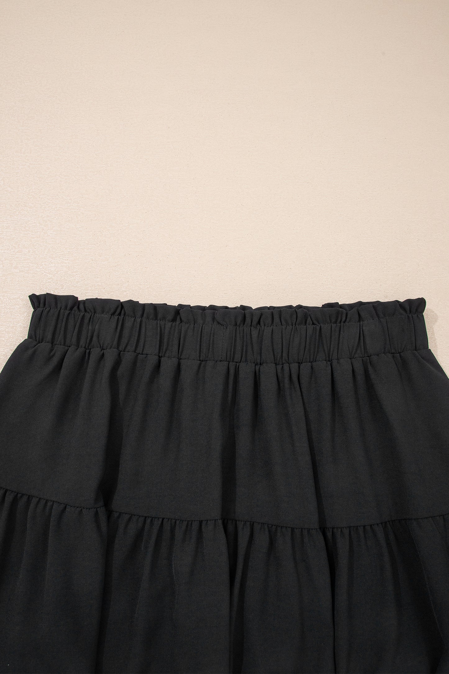 White Plus Size Frilled Elastic Waist Lace Trim Boho Ruffled Shorts