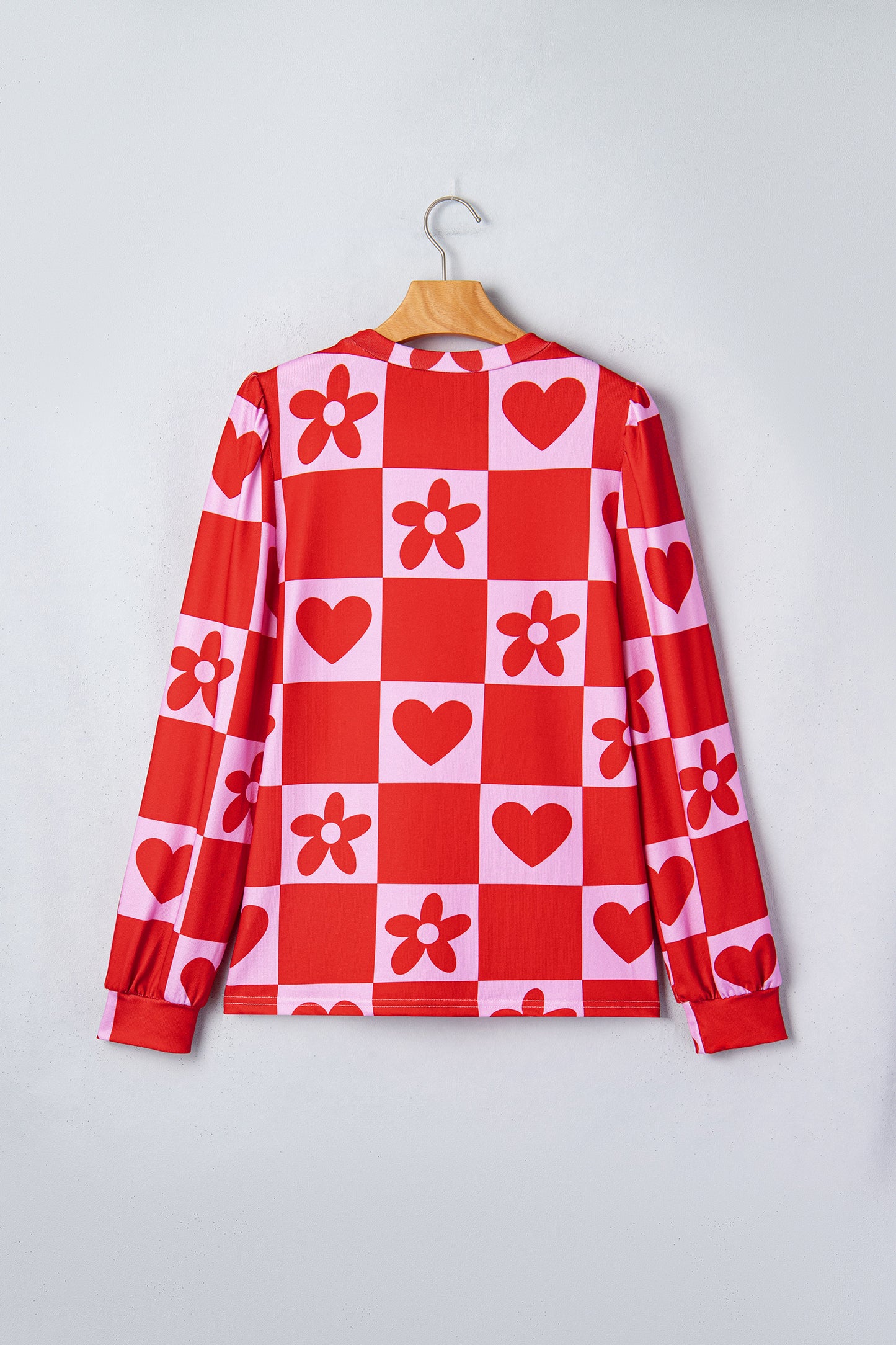 Beige Flower Heart Festive Valentine Blouse