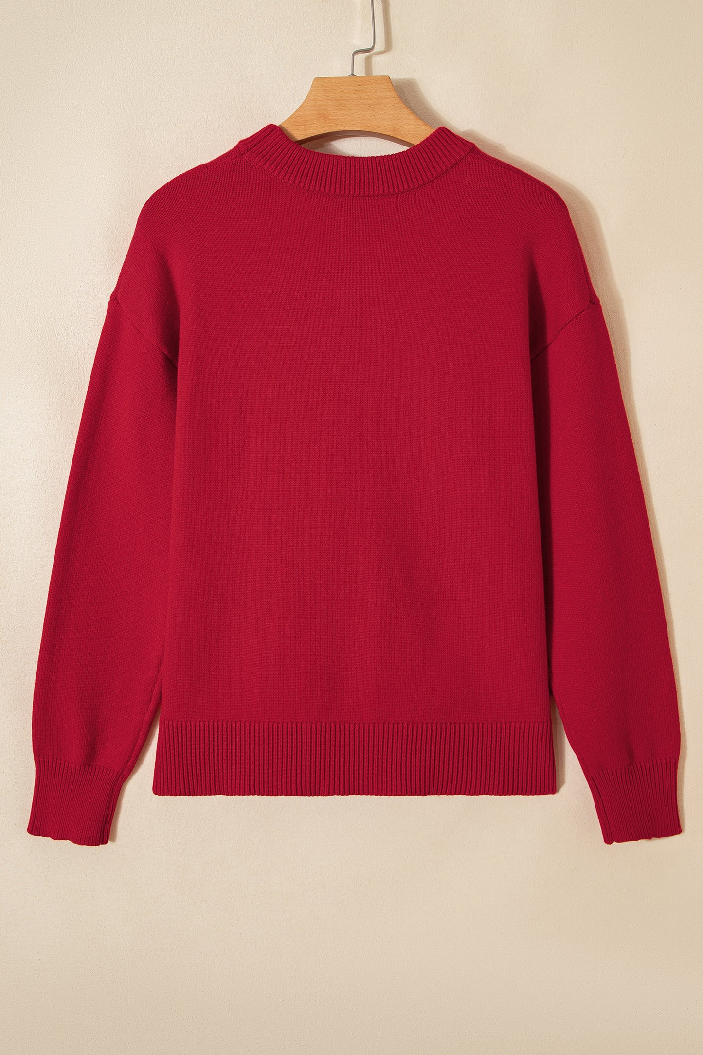 Rose Red Sequined Bow Graphic Christmas Holiday Sweater
