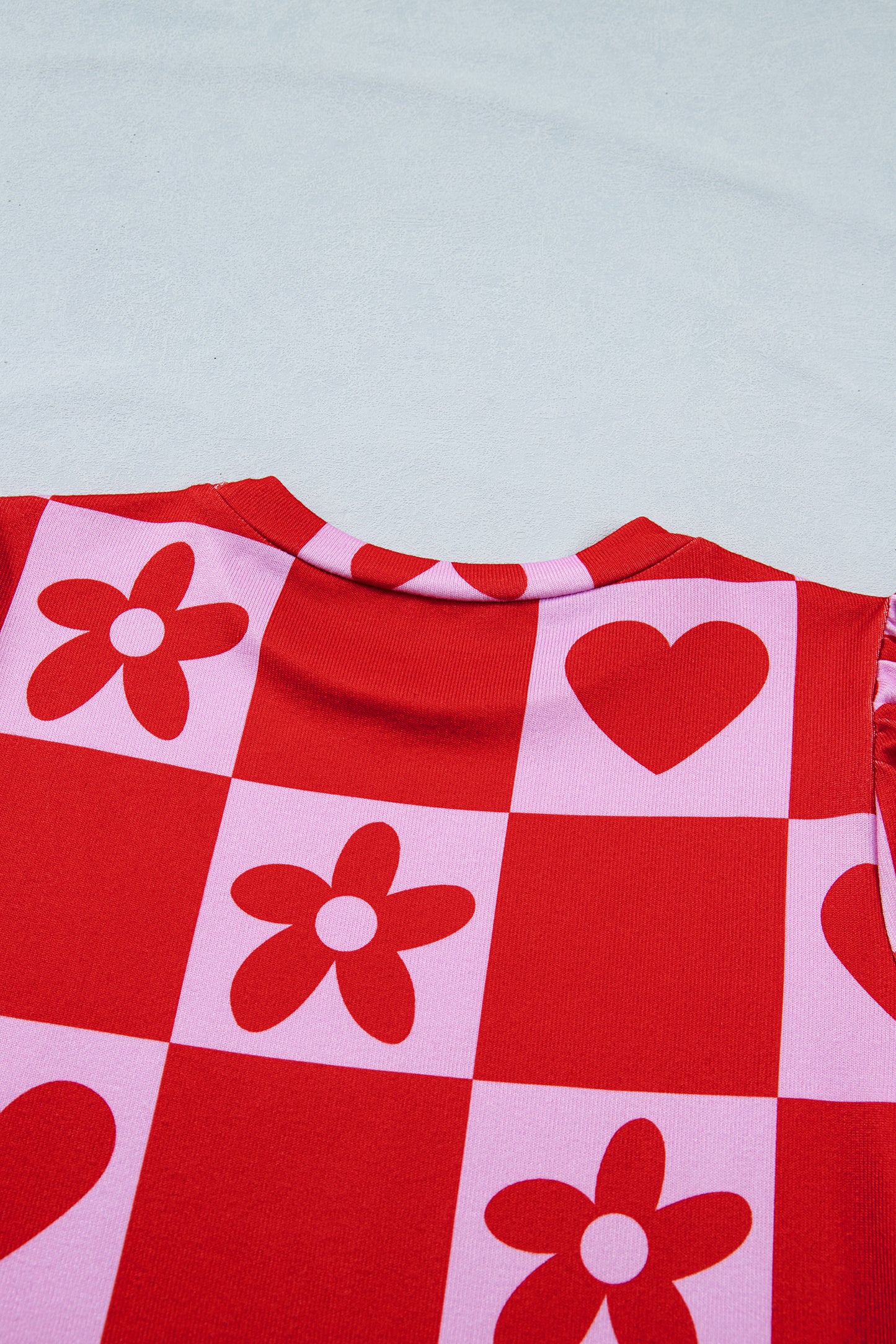 Beige Flower Heart Festive Valentine Blouse