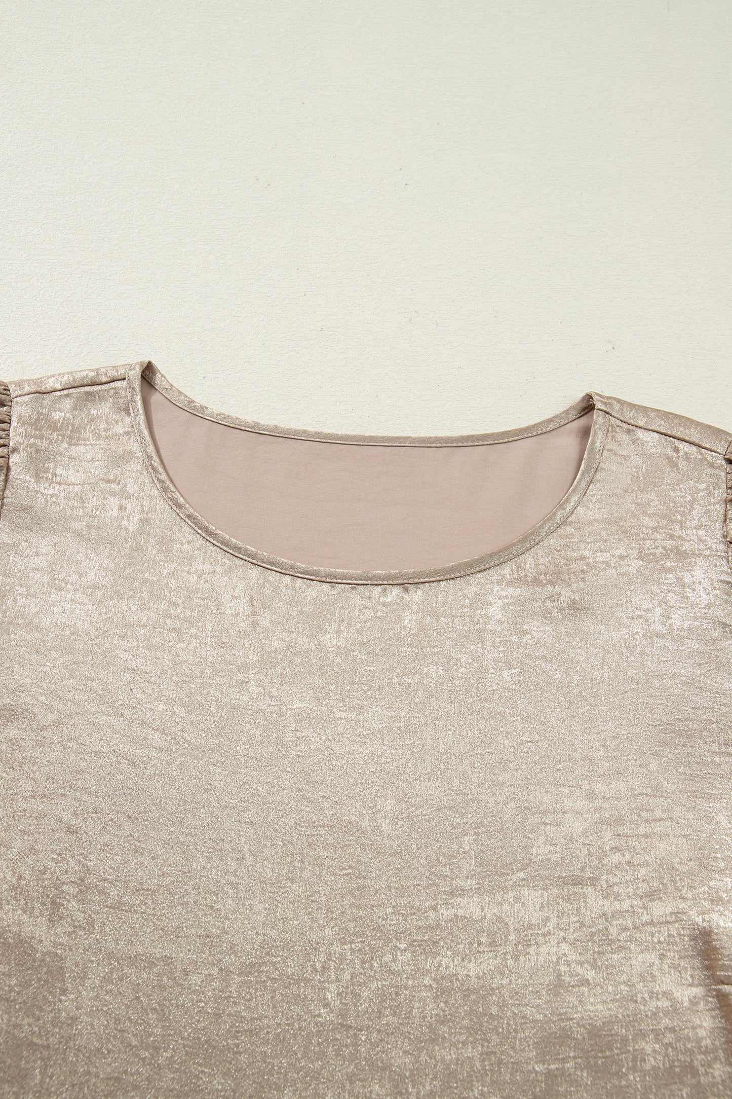 Apricot Plus Size Metallic Long Flounce Sleeve Blouse