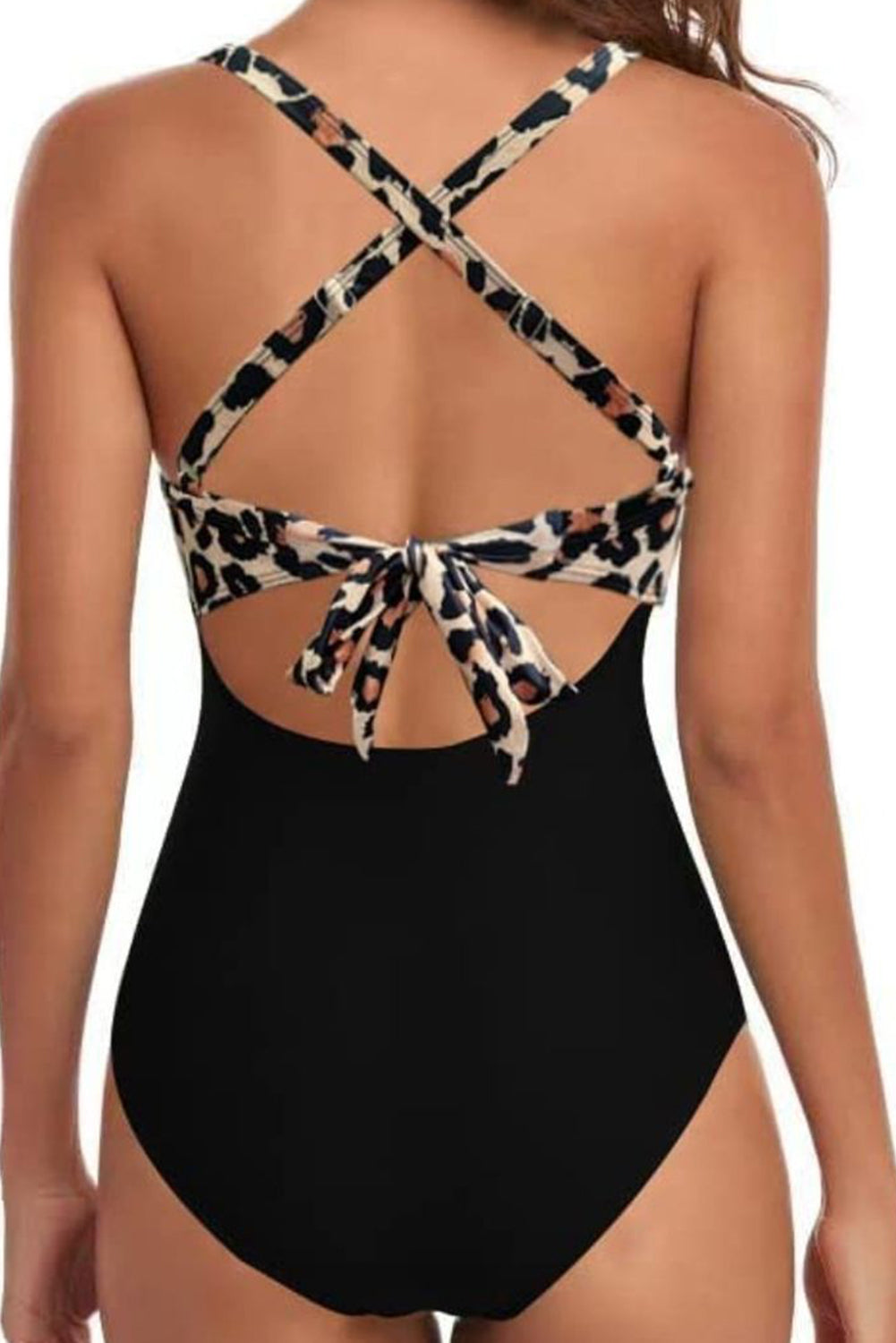 Pink 2-tone Crossed Cutout Backless Monokini