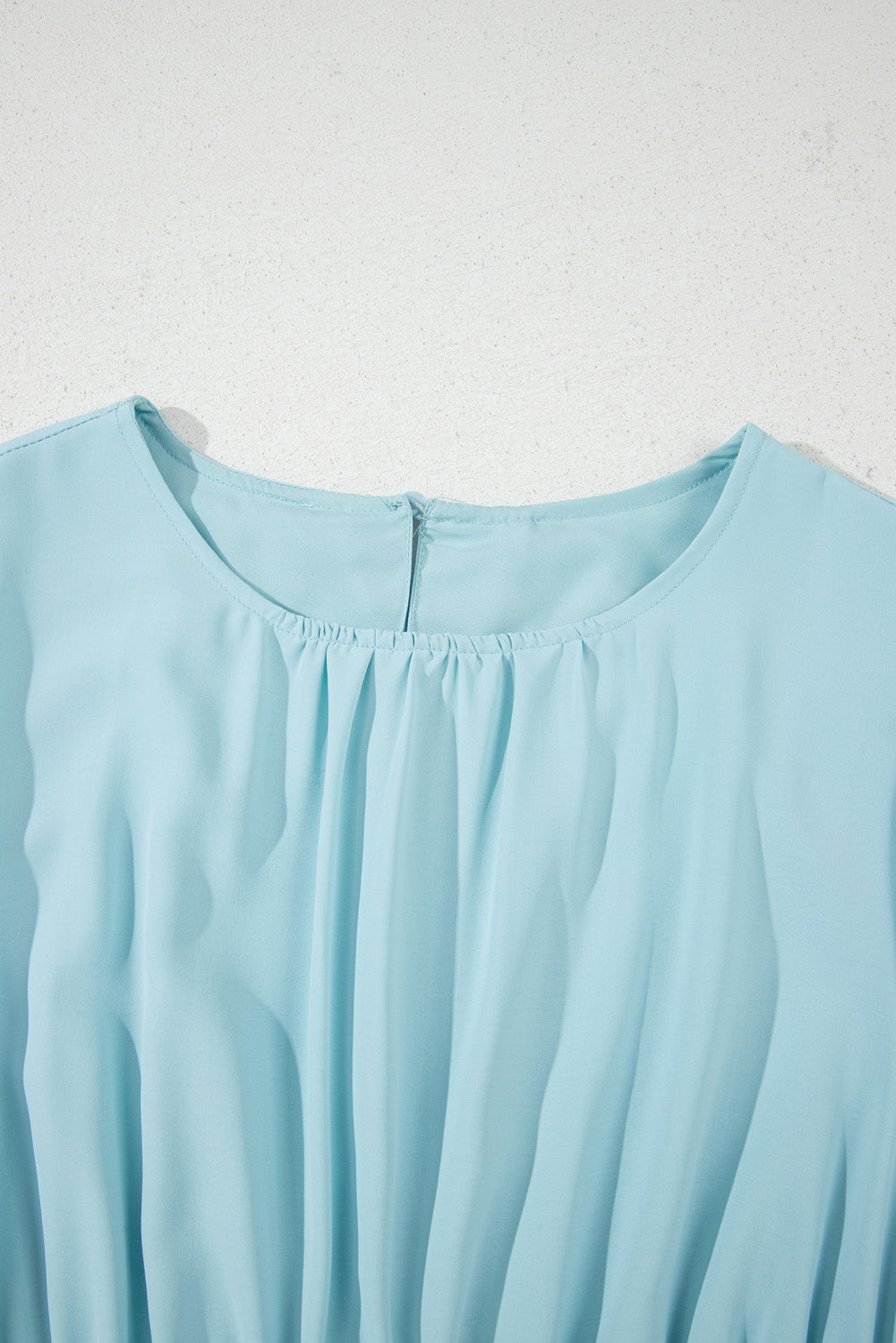 Pink Puff Sleeve Pleated High Waist Flowy Long Dress