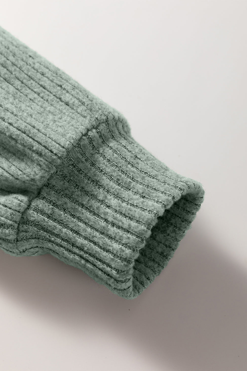 Simply Taupe Ribbed Texture Drop Shoulder Henley Knit Top