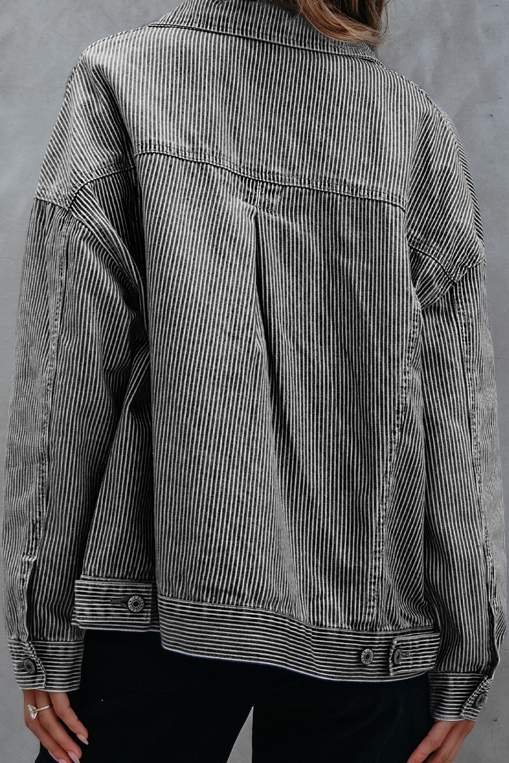 Light Blue Washed Oversize Pocketed Denim Jacket