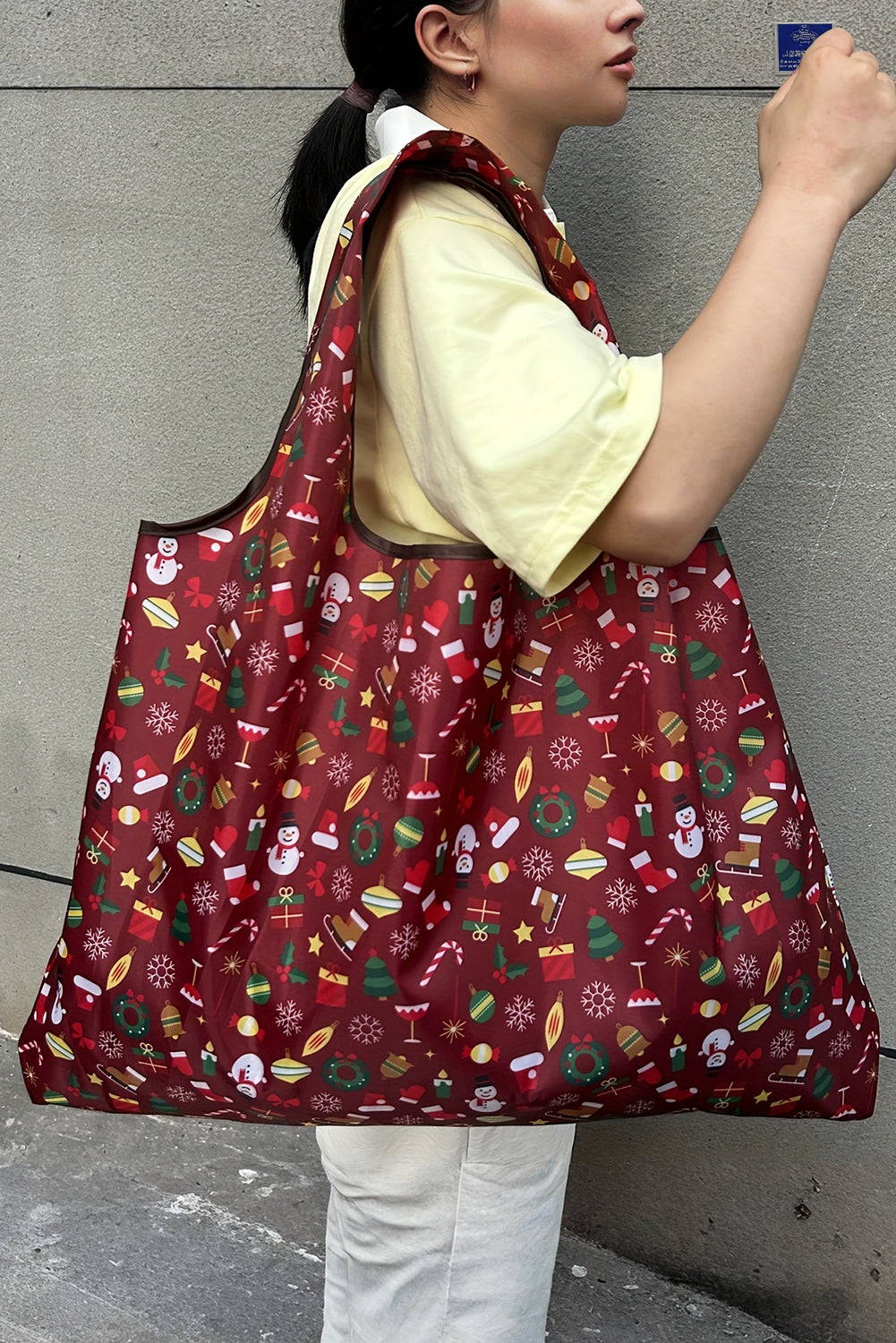 Bluing Large Foldable Christmas Holiday Reusable Oxford Bag