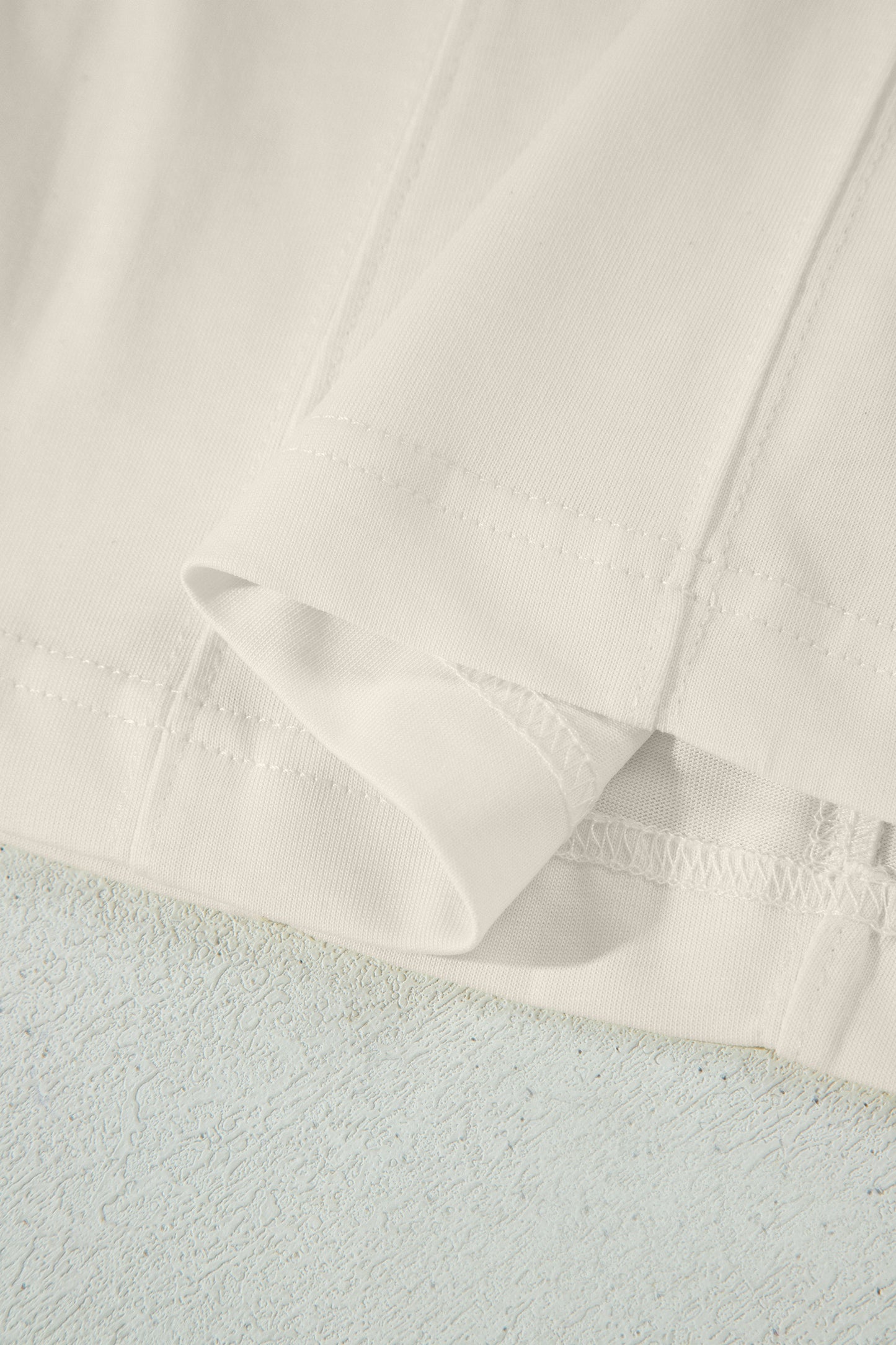 Beige Stitched Detail Loose Tank Top Cotton 2pcs Short Set