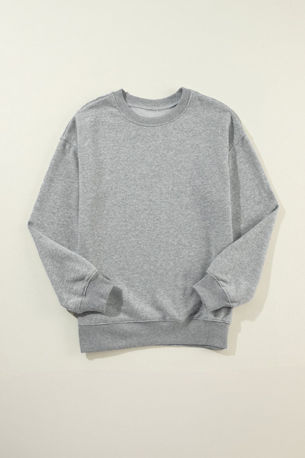 Dark Green Solid Classic Crewneck Pullover Sweatshirt