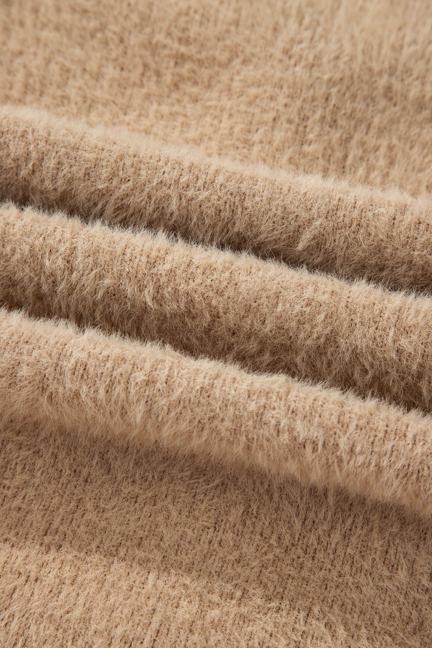 White Fuzzy Buttoned Front Midi Solid Cardigan