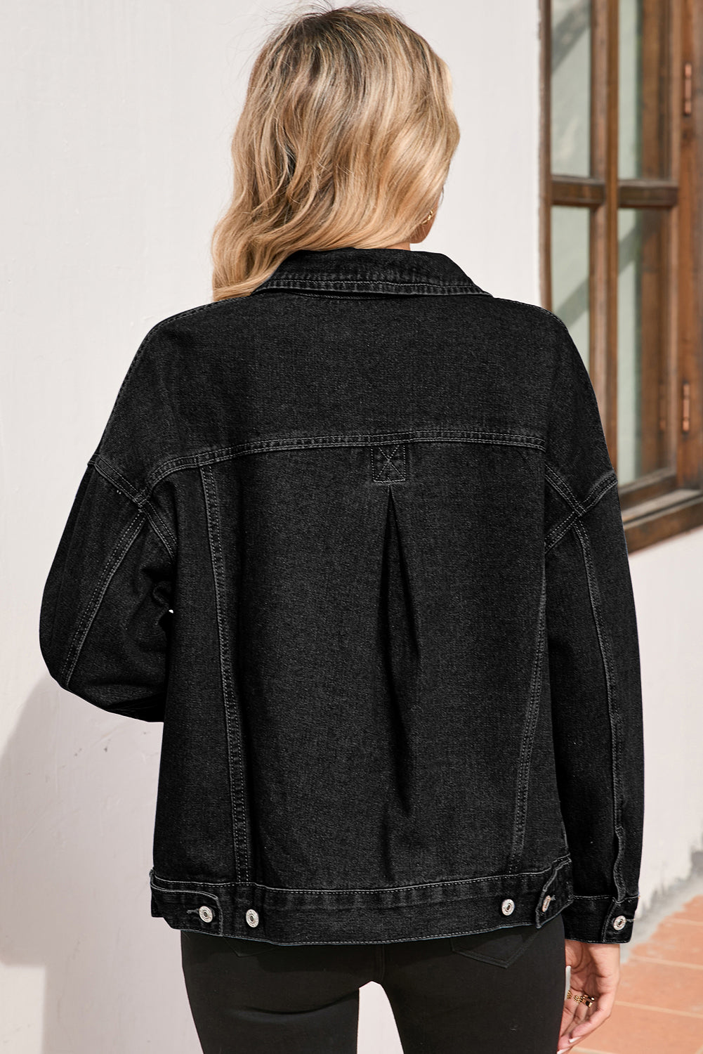 Light Blue Washed Oversize Pocketed Denim Jacket