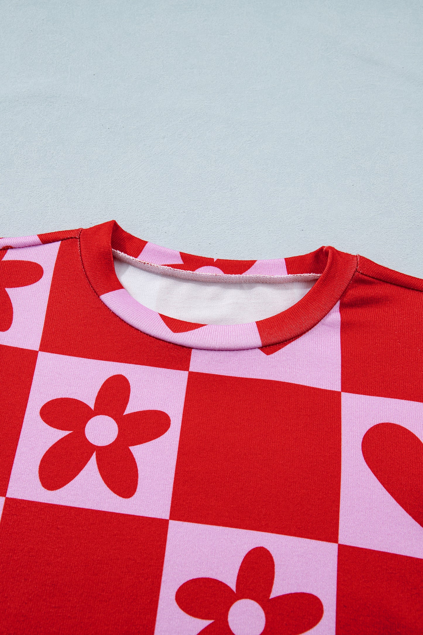 Beige Flower Heart Festive Valentine Blouse