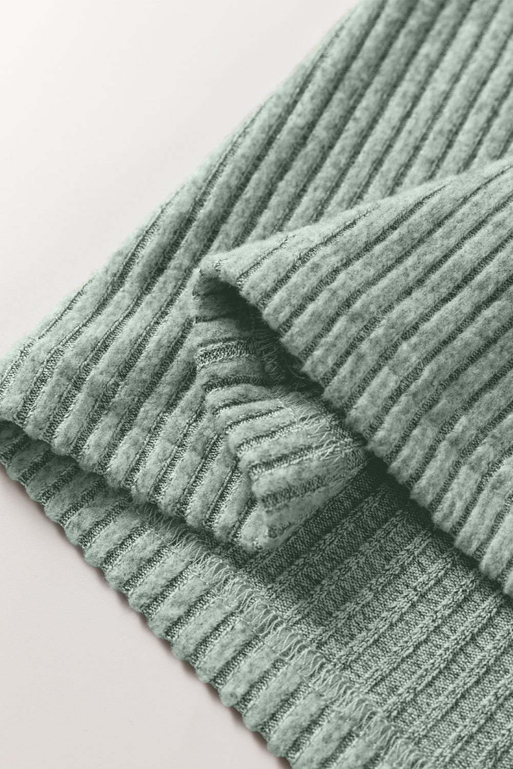 Simply Taupe Ribbed Texture Drop Shoulder Henley Knit Top