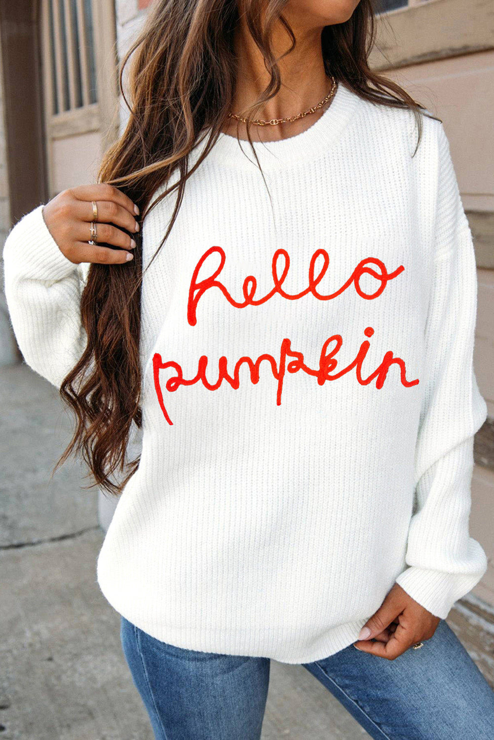 Flamingo Hello Pumpkin Graphic Sweater