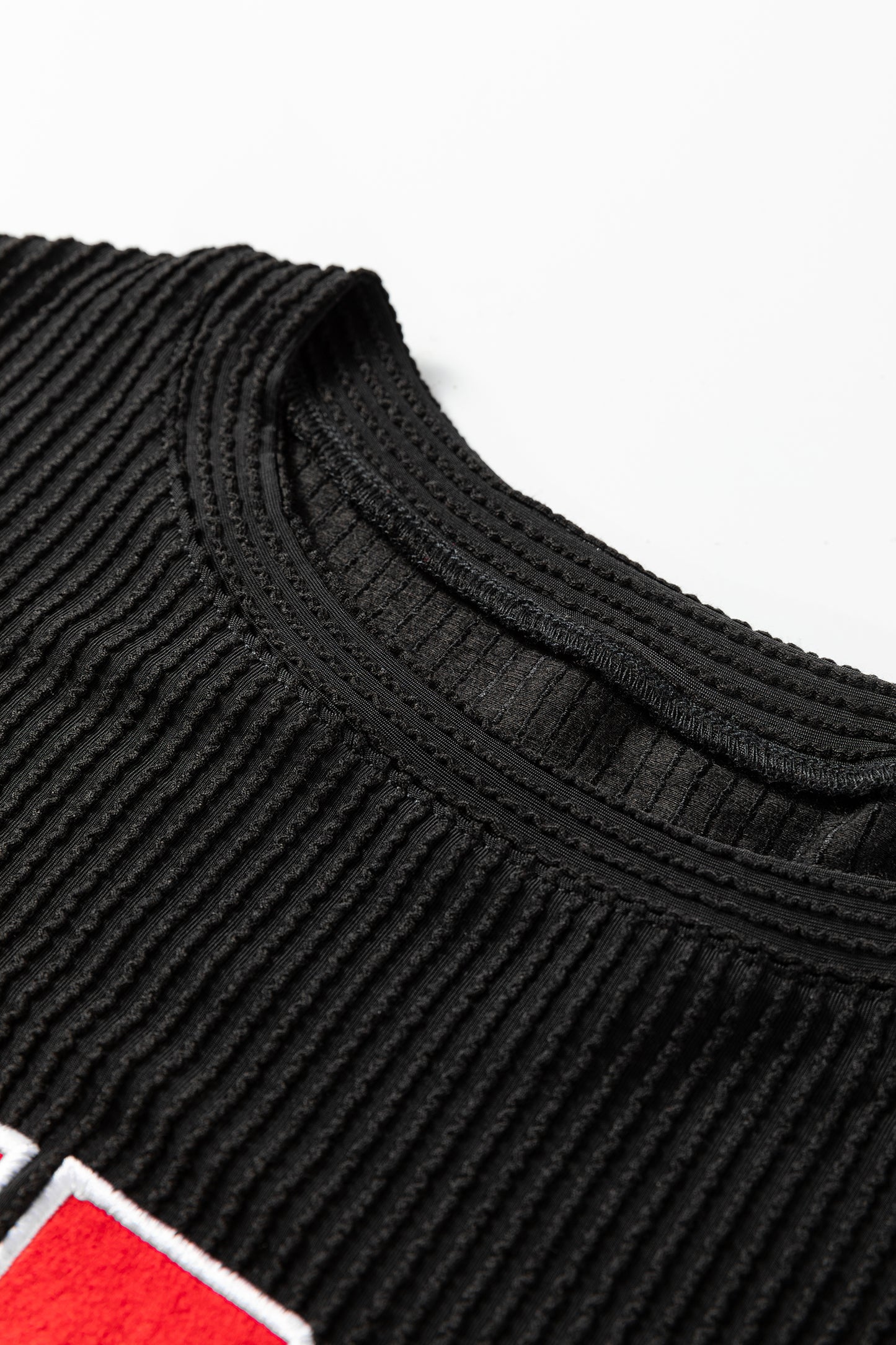 Blackish Green Twisted Rib Outlined Merry Letter Graphic Loose Long Sleeve Top