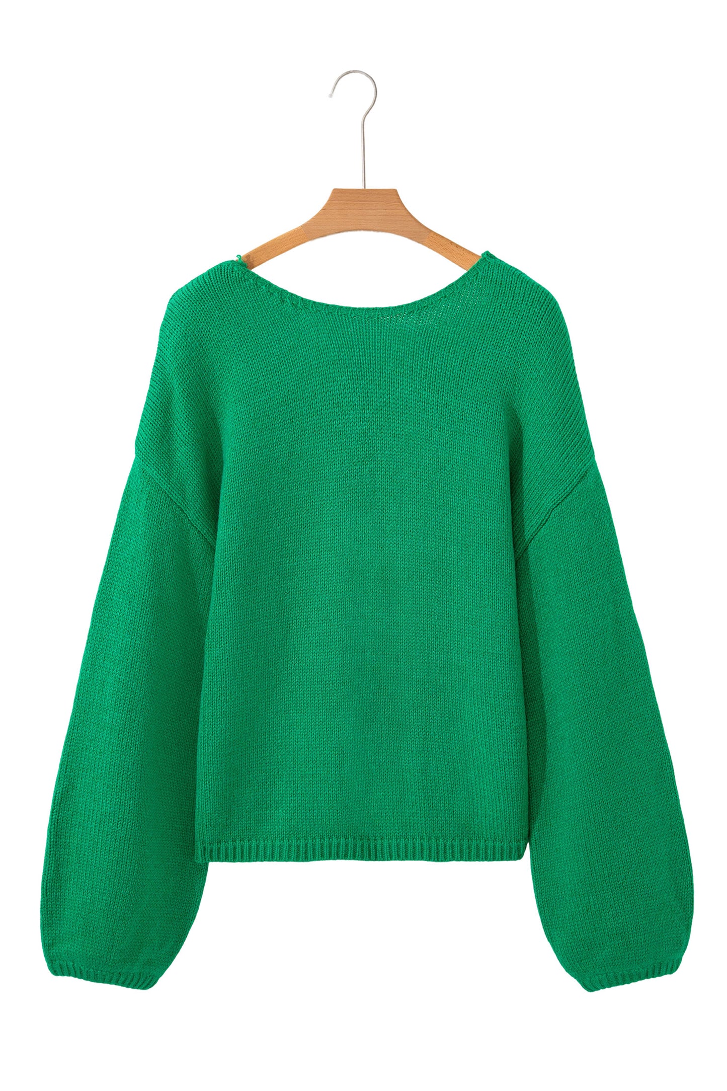 Black Festive Bow Backless Bubble Sleeve Sweater