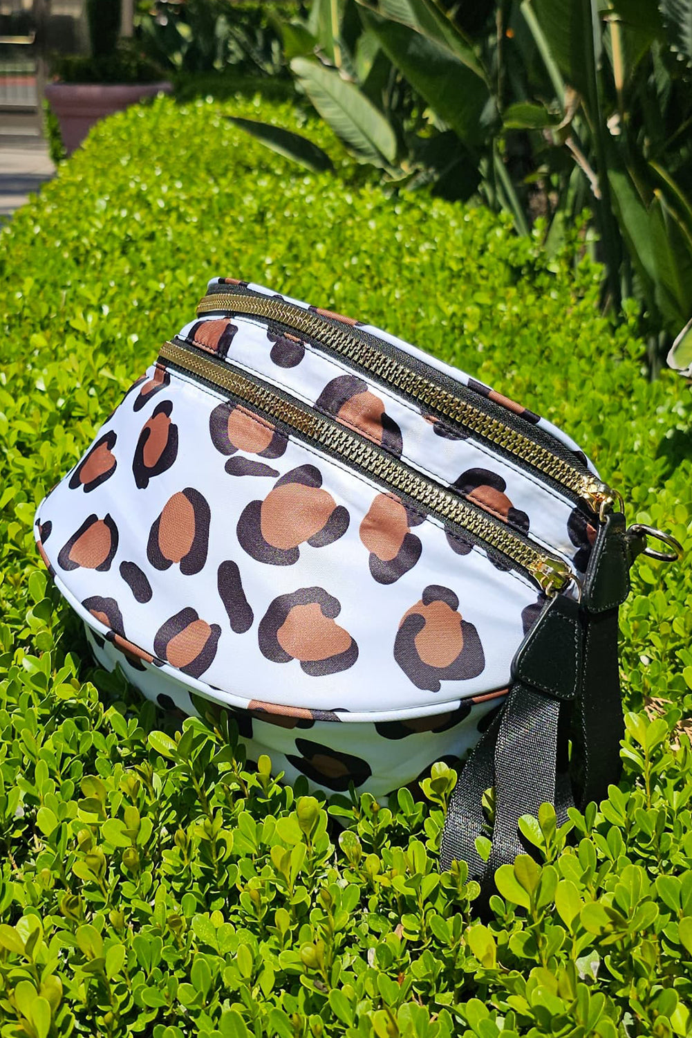 Bright Pink Checkered Print Wide Strap Large Crossbody Bag