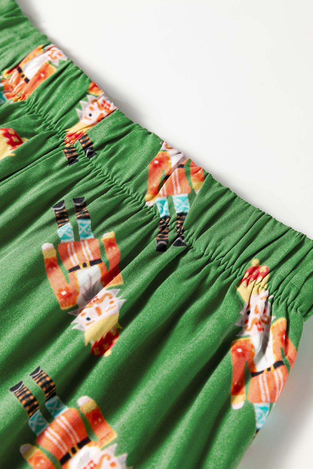 Pink Christmas Candy Contrast Trim Bow Knot Silky 2pcs Pajama Set