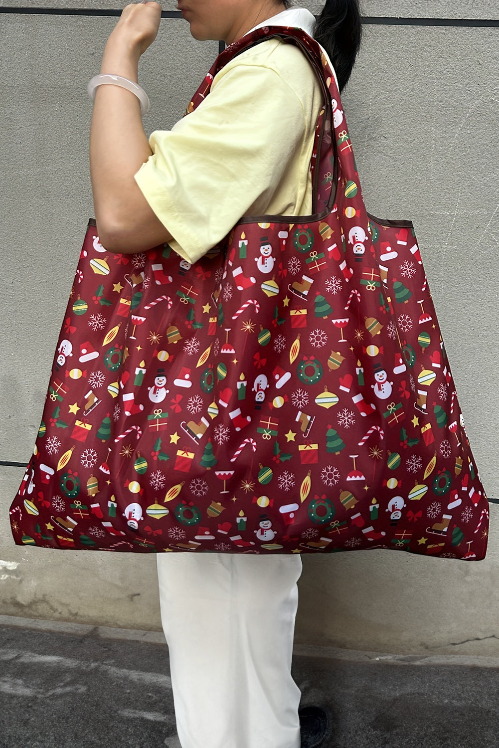 Bluing Large Foldable Christmas Holiday Reusable Oxford Bag