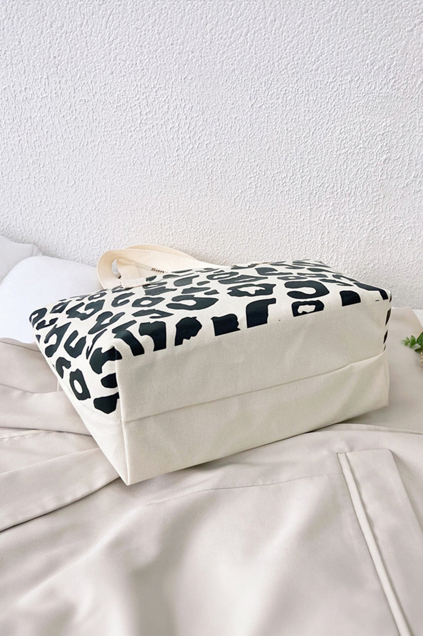 Black Leopard Print Canvas Tote Bag