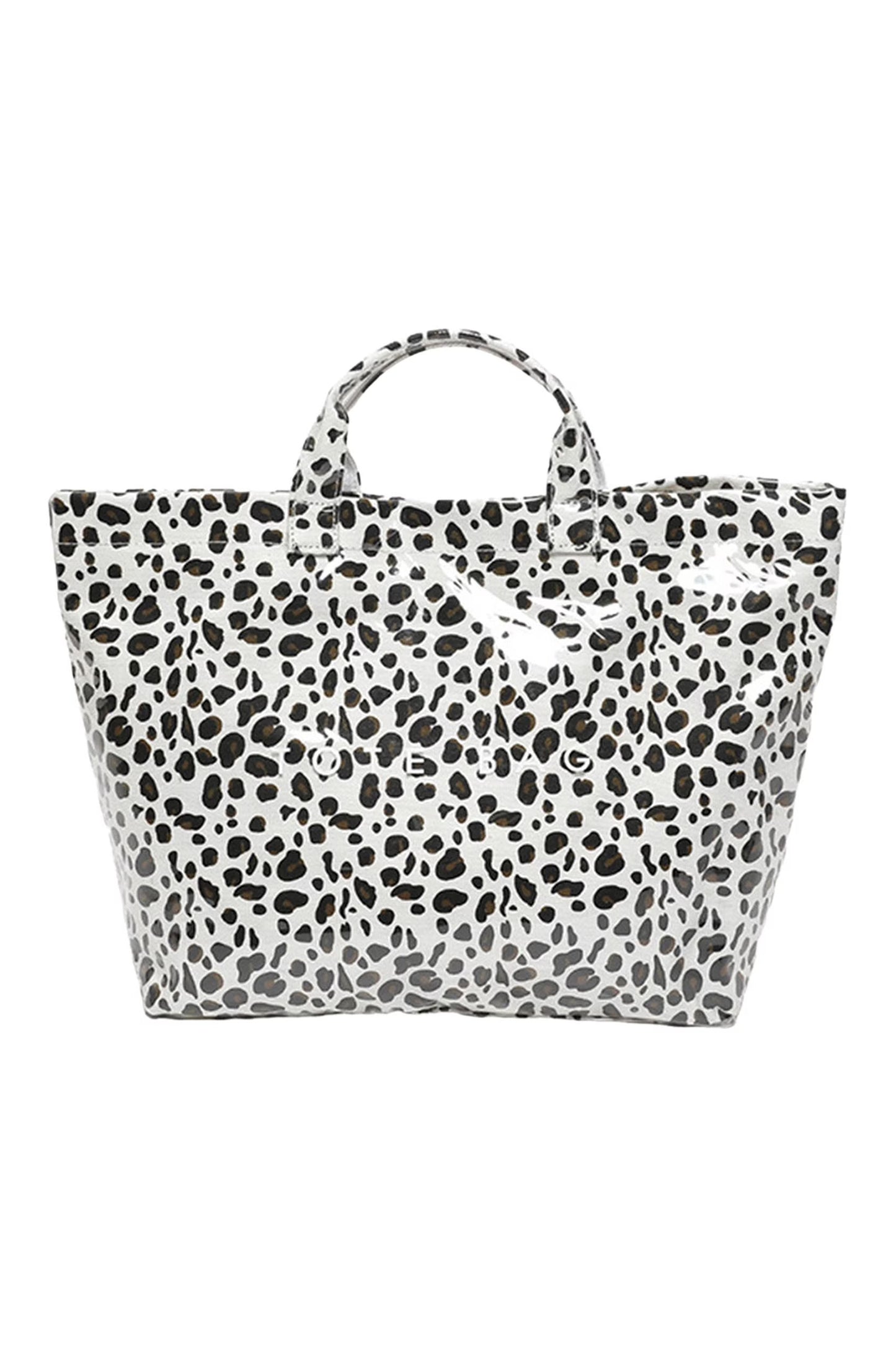 Brown Leopard PU Leather Water Proof Tote Bag
