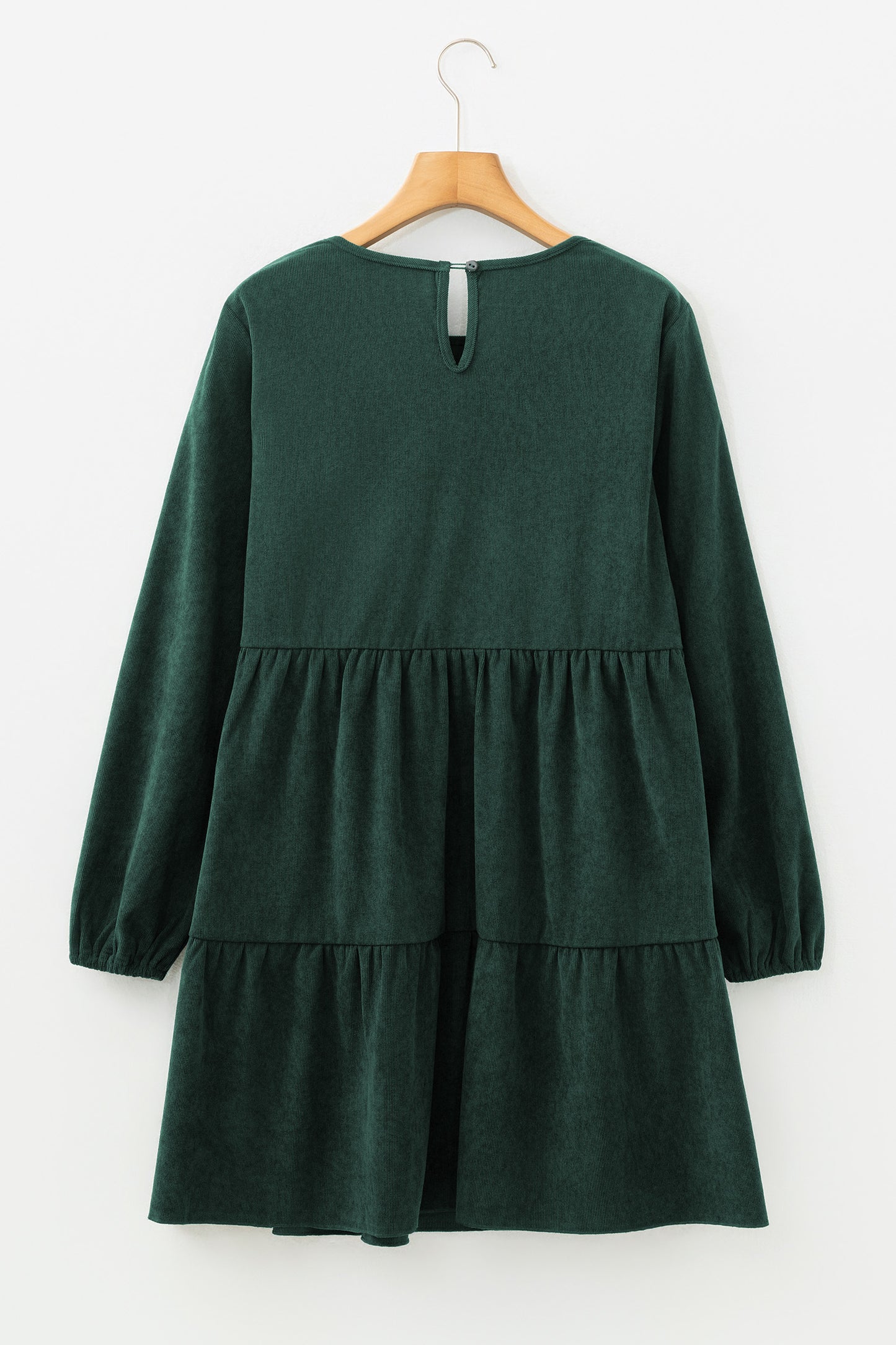 Black Lantern Sleeve Tiered Mini Dress