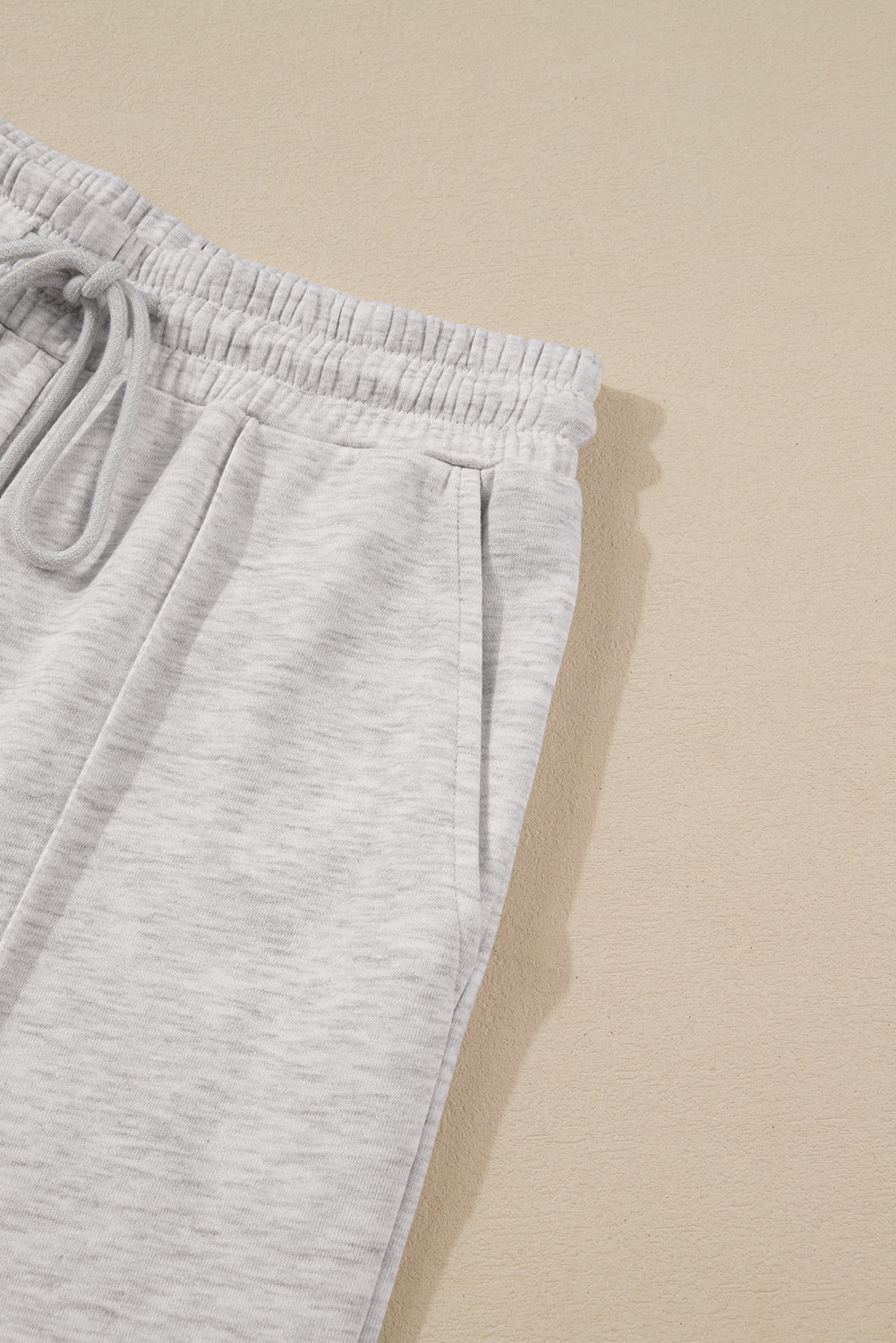 Dark Khaki Polo Collar V Neck Pullover and Drawstring Sweatpants Set