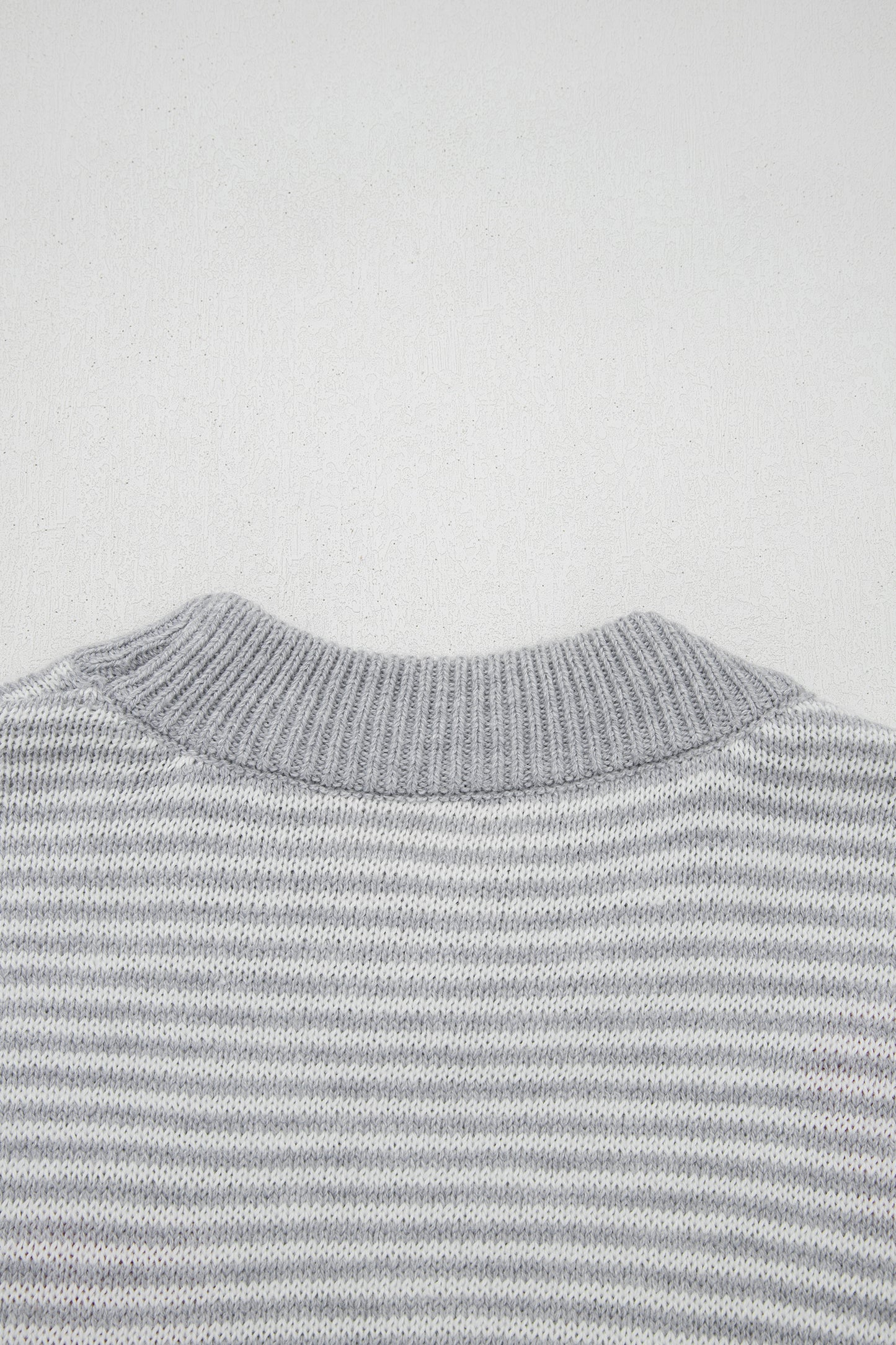 Rose Stripe Contrast Heart Pattern Valentine Knit Sweater