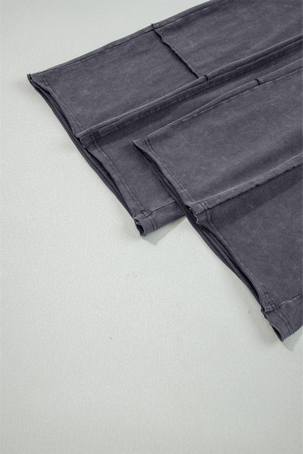 Pink Flower Patch Mineral Washed Terry Knit Cropped Wide Leg Pants