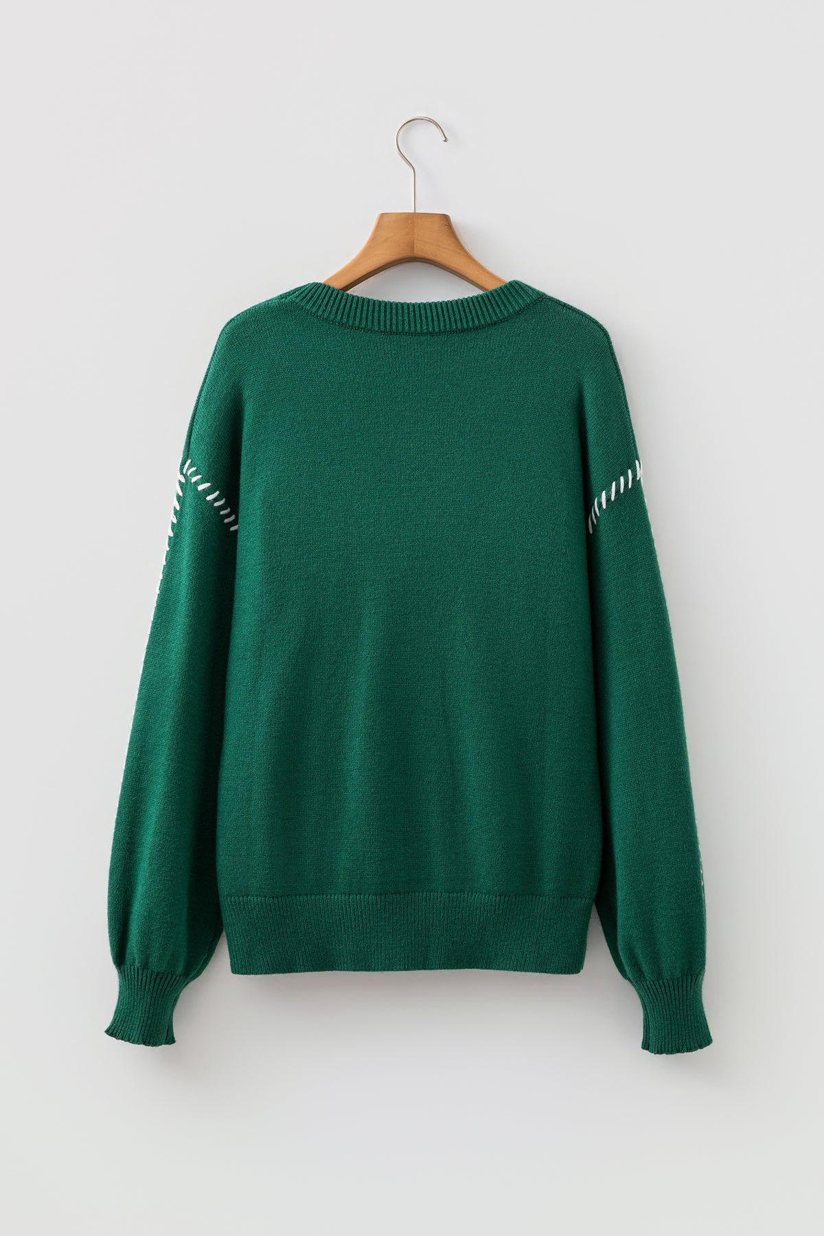 Evergreen Santa Baby Towel Embroidery Christmas Slogan Pullover Sweater