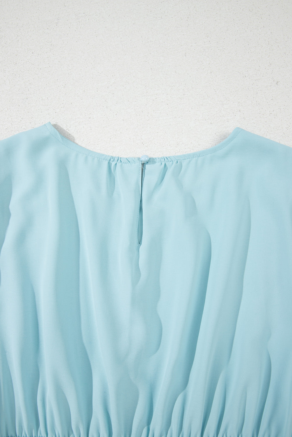 Pink Puff Sleeve Pleated High Waist Flowy Long Dress