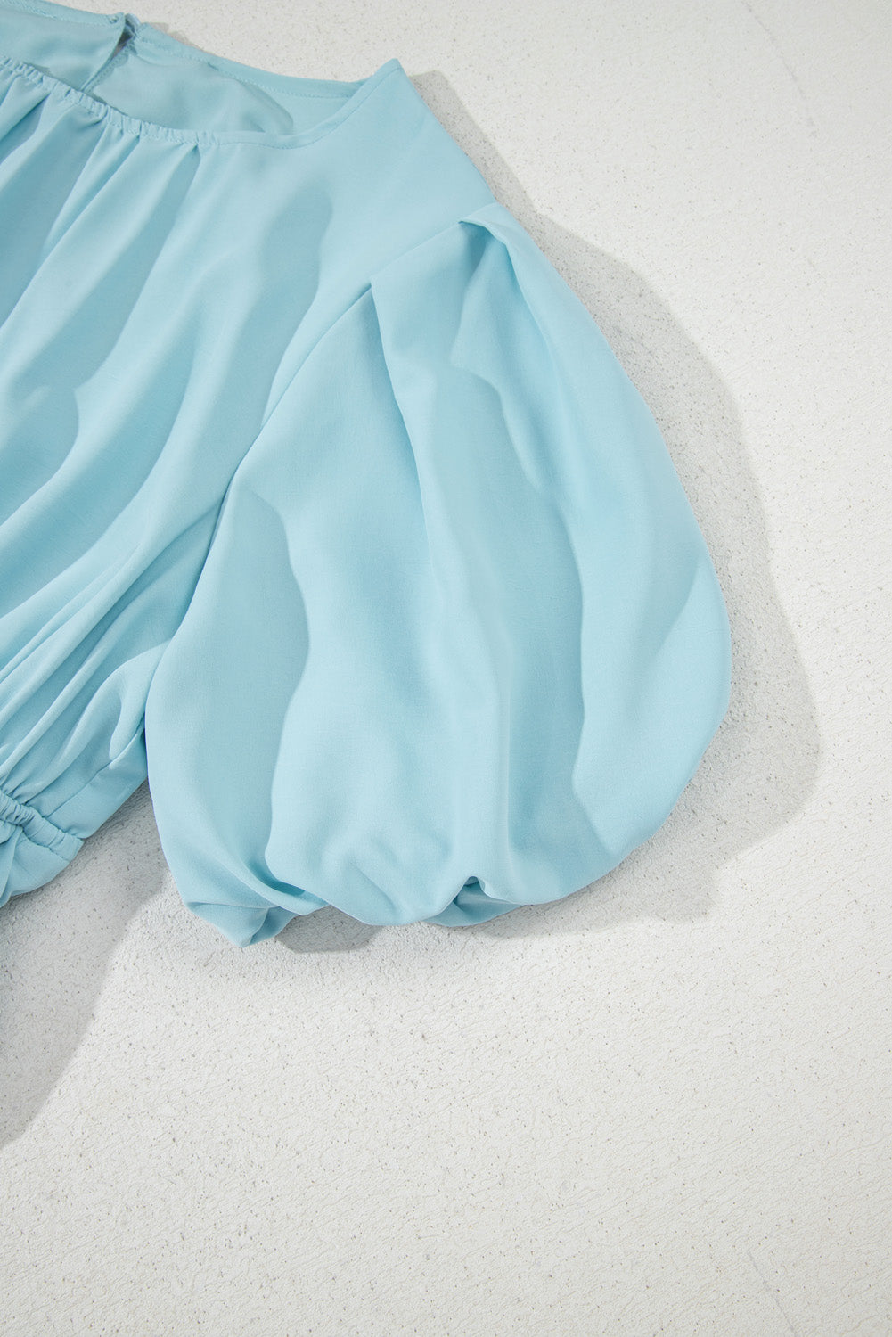 Pink Puff Sleeve Pleated High Waist Flowy Long Dress